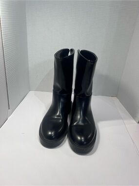 H&M Black Mid-Calf Platform Ankle Boots